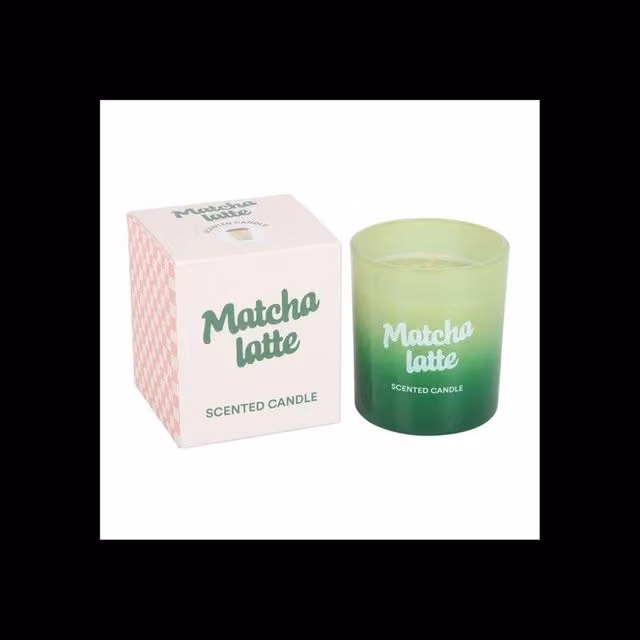 KDMD Brunch Club Matcha Latte Candle in a Green Glass Jar