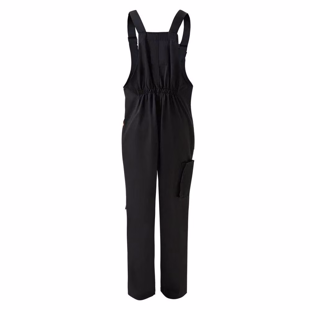 FLAVORA Men's Heavy Duty Bib and Brace Overalls Work Trousers, Black, 4XL – 2