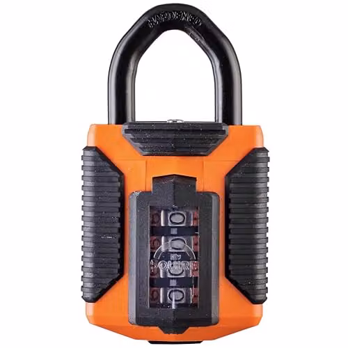 Squire Heavy Duty 4 Wheel Combination Padlock CP50, Orange, 50mm