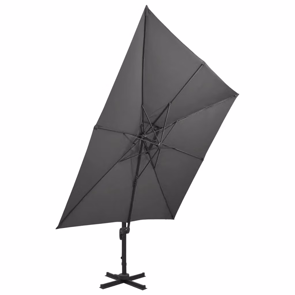 Berkfield Home Cantilever Umbrella with Double Top in Anthracite Black, W/D/H: 300 x 300 x 300 cm – 3