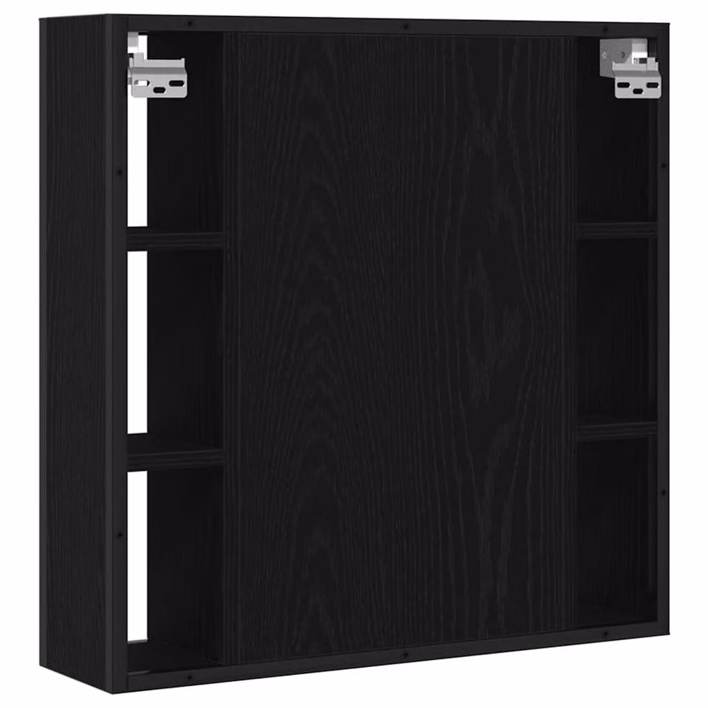 Berkfield Home Black Modern Bathroom Mirror Cabinet with Hinged Glass Doors, W/D/H: 60 x 16 x 60 cm – 3