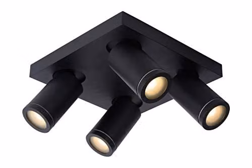 Lucide Taylor Dimmable LED Ceiling Spotlight for Bathrooms, Black, GU10, IP44