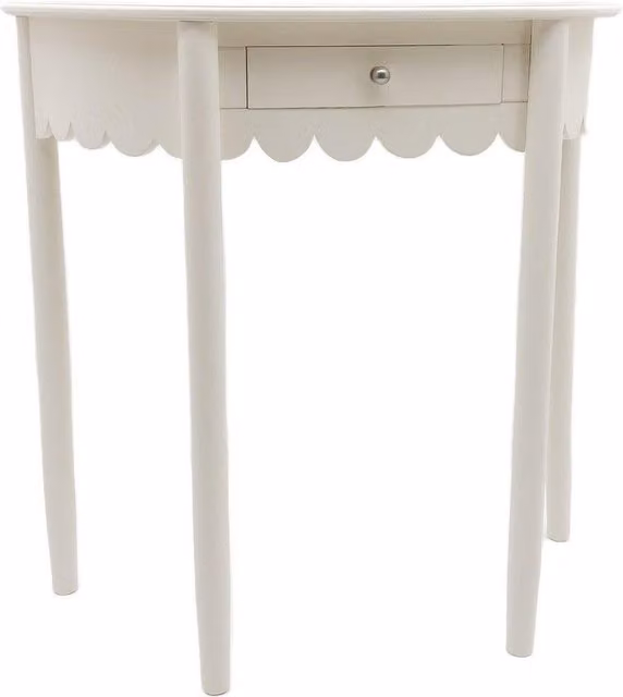 Minster Console Table in White, W: 80 cm, D: 36 cm, H: 80 cm