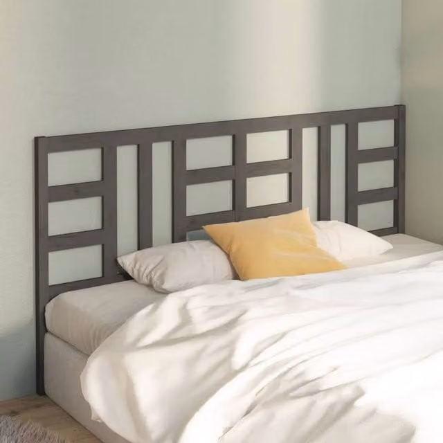 Berkfield Home Beautiful Bed Headboard in Grey Solid Pine Wood W/D/H: 206 x 4 x 100 cm – 1