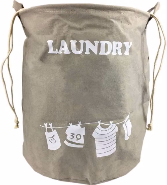 Simpa 40L Fabric Laundry Hamper with Handles and Drawstring Closure, H 40cm x W 36cm