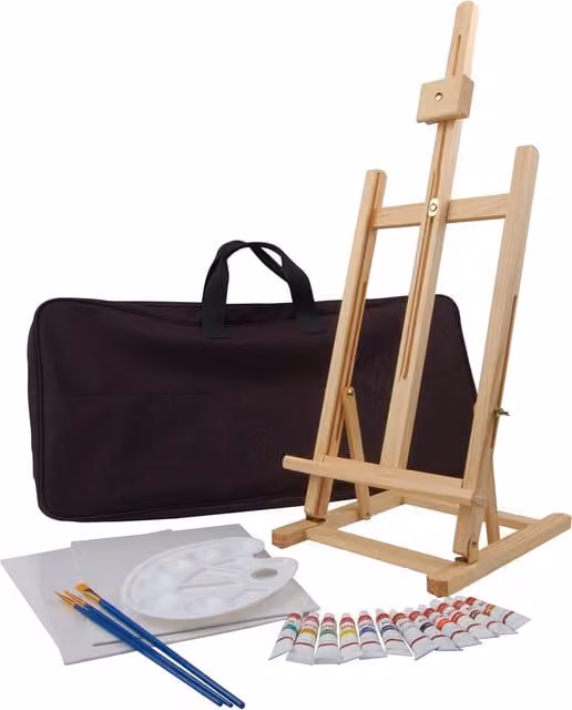 Art Studio 21-Piece Multicolour Wooden Easel Set for Professionals