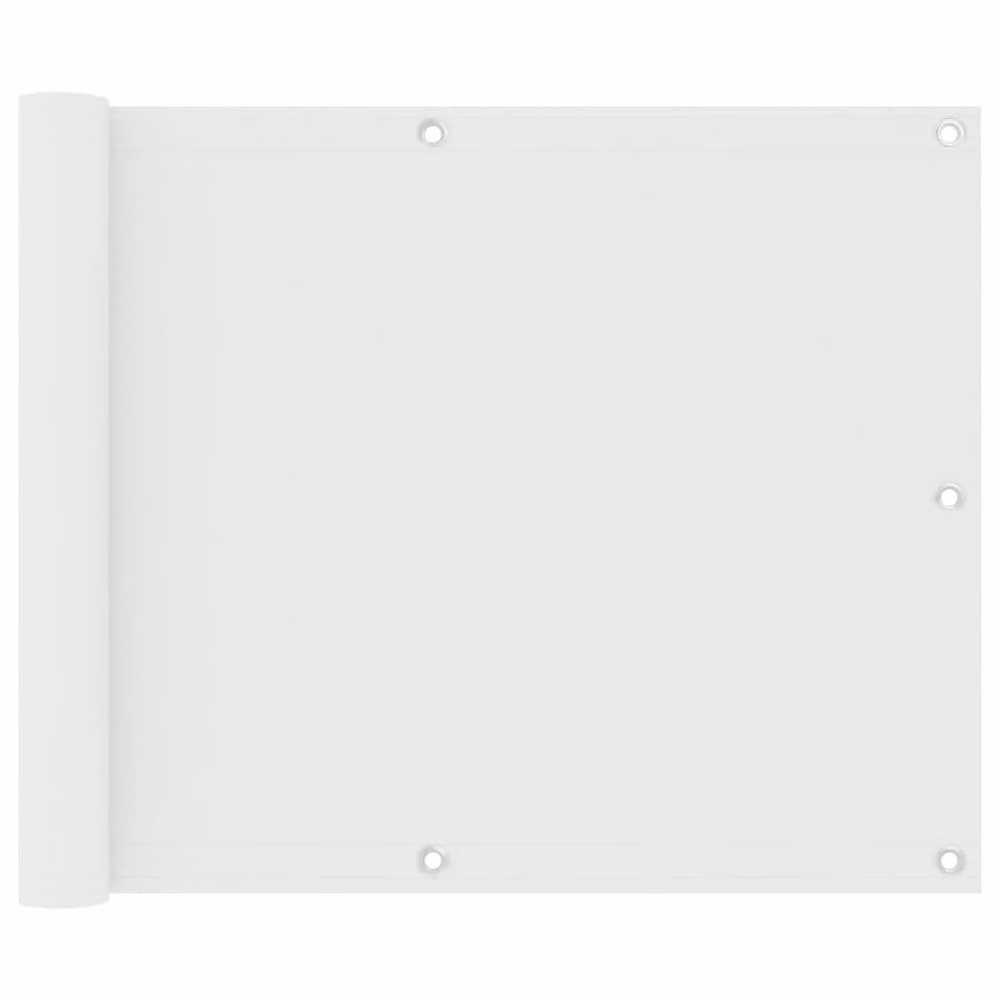 Berkfield Home Modern Balcony Screen in White Oxford Fabric, W: 75 cm, H: 300 cm