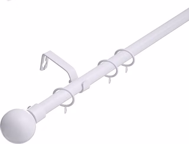 Lister Cartwright Extendable Metal Curtain Pole, 19 mm, White, 360 cm