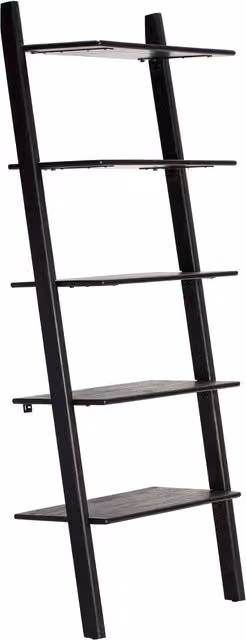 MH London Manny Black Mango Wood Ladder Bookcase