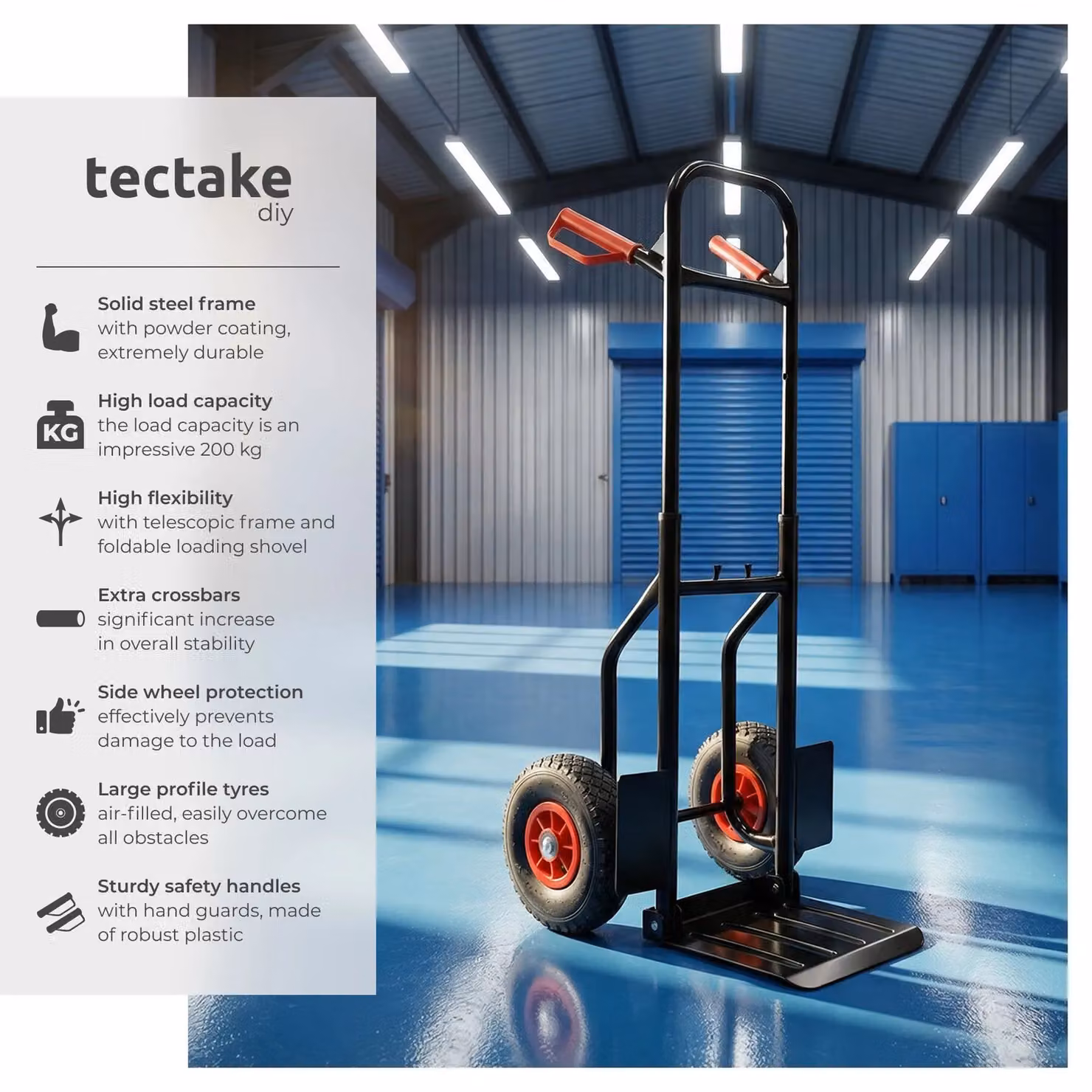 tectake Sack Barrow in Black with 200kg Capacity – 2