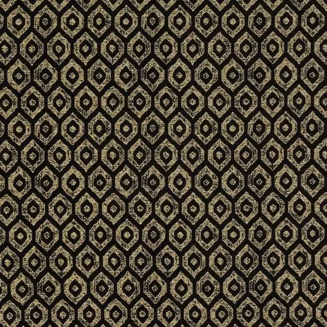 Terrys Mistral Fabric Onyx in Black and Gold