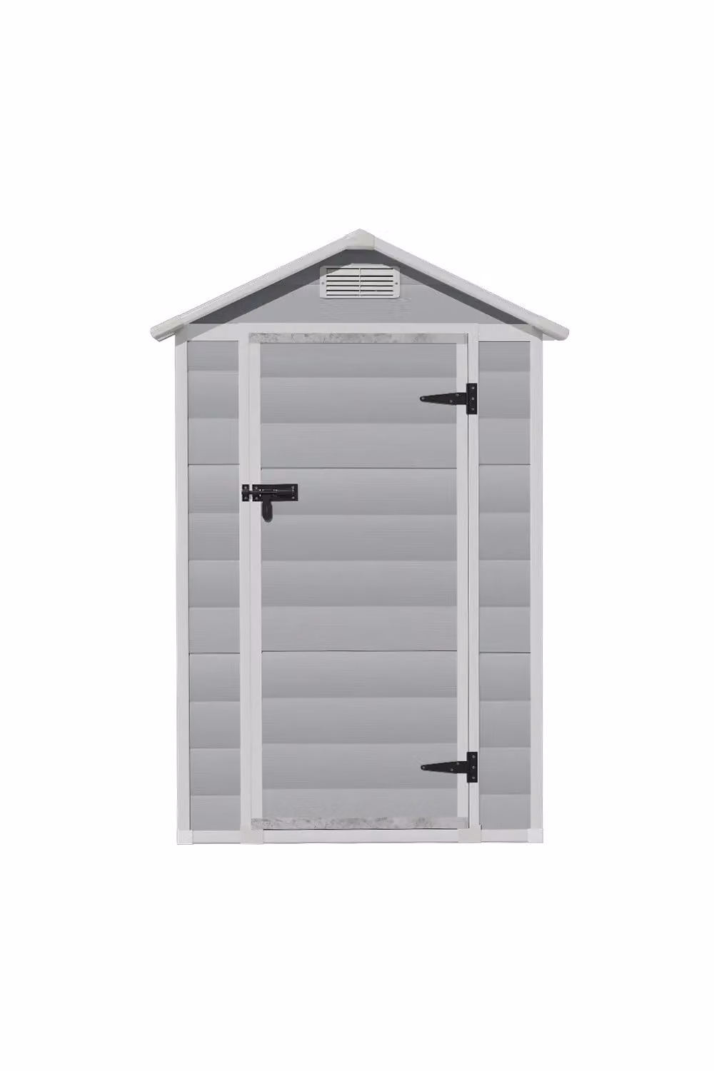 Living and Home Grey Plastic Apex Roof Garden Storage Shed with Lockable Door, W/D/H: 121.92 x 121.92 x 202 cm – 3