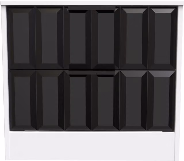 Ready Assembled 2 U Seattle 2 Drawer Side Table in Black