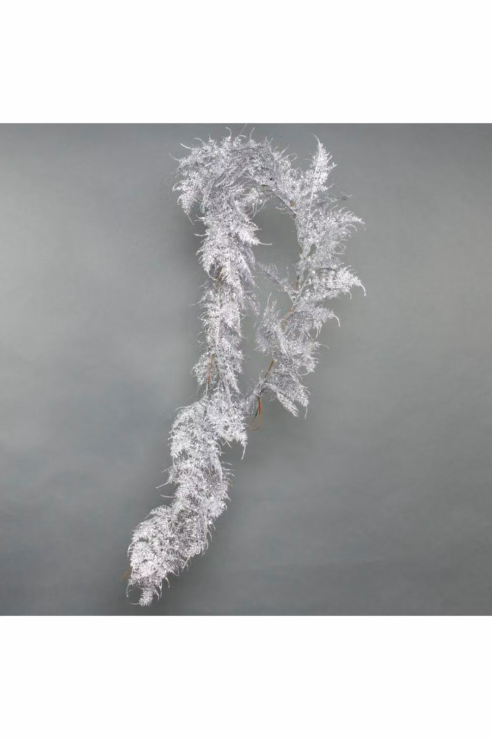 KDMD Silver Glitter Asparagus Fern Leaf Garland, 180cm – 2