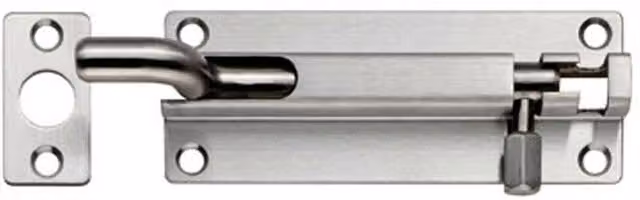 Loops Cranked Barrel Surface Mounted Door Bolt Lock in Satin Stainless Steel, 100 x 38 mm – 2