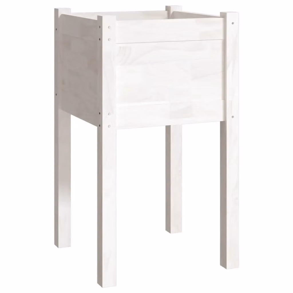 Berkfield Home Garden White Wooden Raised Bed W/D/H: 40 x 40 x 70 cm – 2