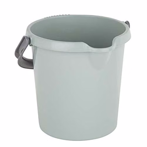 Wham Silver Sage Durable Plastic Bucket with Litre Scale, 5 l