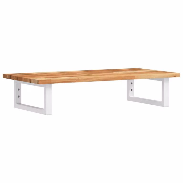 Berkfield Home Wall Mounted Basin Shelf in Brown Acacia Wood and Steel