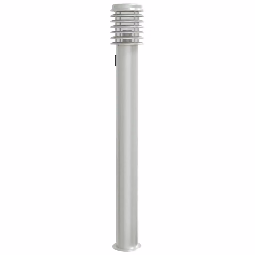 Berkfield Home Silver Stainless Steel Outdoor Floor Lamp with Outlet, Height: 110 cm – 2