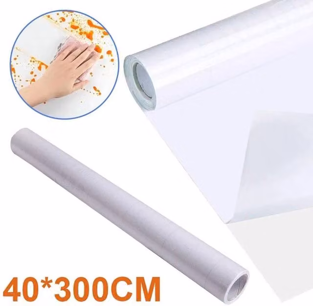 SPETLEK Transparent Waterproof Wall Protector Film with Sticky Back, W: 40 cm, L: 300 cm