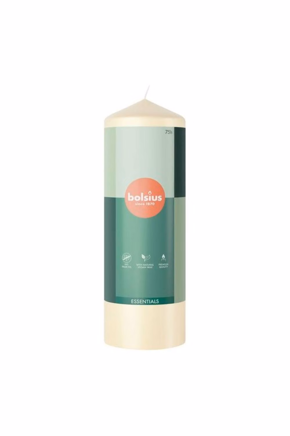 Bolsius Soft Pearl Essential Pillar Candle in Light Sand, H 20.0 cm x W 5.8 cm x D 5.8 cm – 2