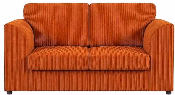 SOFASELECTION UK Jumbo Cord High Back 2 Seater Sofa in Orange