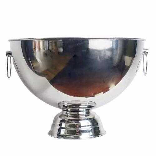 Leaf Metal Champagne Bowl in Gold or Silver, Diameter: 29 cm