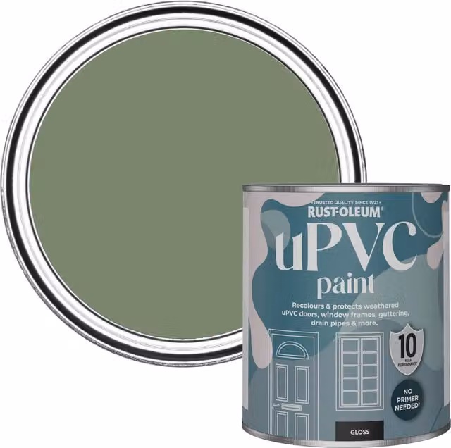 Rust-Oleum Gloss Finish UPVC Paint in Green, 0.75 l