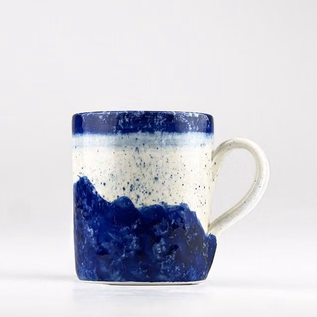 Selbrae House Blue Geometric Ceramic Mug – 1