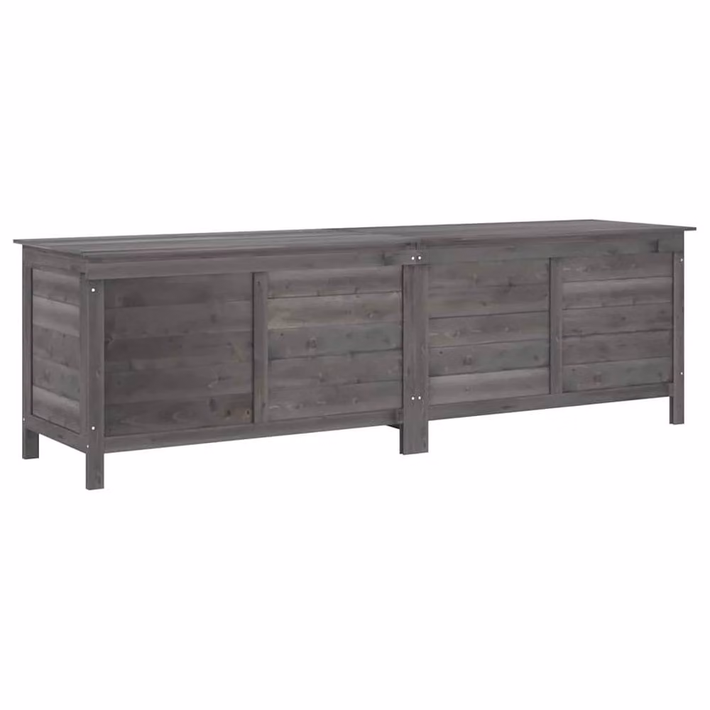 Berkfield Home Garden Storage Box in Anthracite Grey, Solid Fir Wood, W/D/H: 198.5 x 50 x 56.5 cm – 3