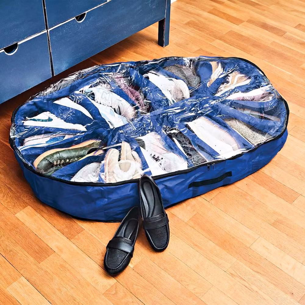 Clarsen Underbed Shoe Storage Organiser with 18 Compartments in Blue – 2