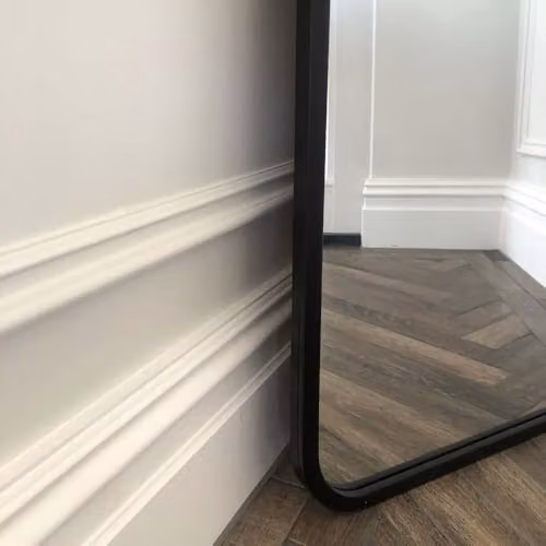 Agenzia 14 Modern Black Metal Frame Full Length Wall Mirror H 156.5 x W 65.5 cm – 5