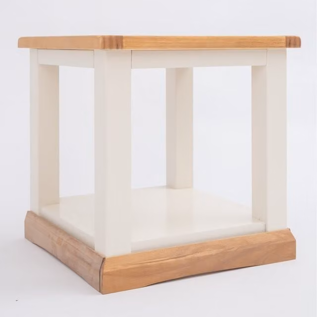 Cabinet Bits Trevi Open Lamp Table in White Waxed Pine