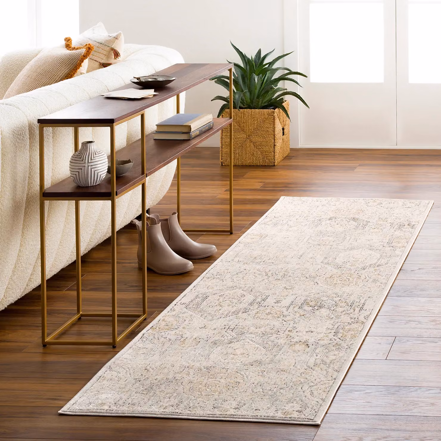Livabliss Tan and Beige Vintage Boho Living Room Rug, W: 200 cm, D: 275 cm – 4