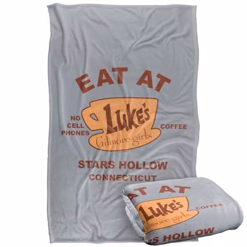 Warner Bros. Gilmore Girls Eat At Lukes Super Soft Fleece Throw Blanket, Multicolour, W: 91.44 cm x L: 147 cm – 1
