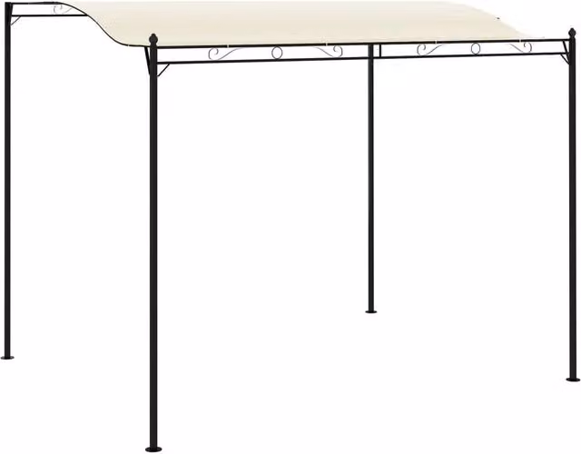Berkfield Home Gazebo in White and Beige with Polyester Fabric, W/D/H: 300 x 255 x 240 cm