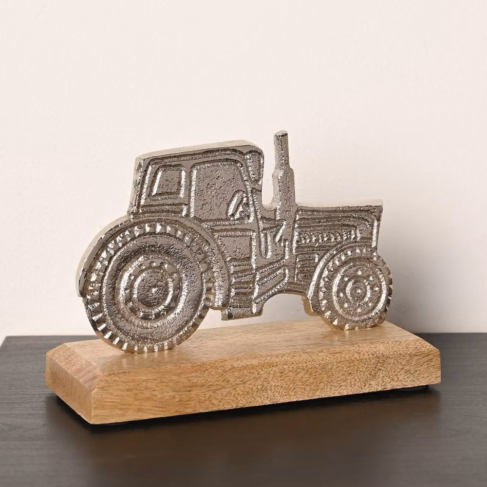 Harvey Makin Multicolour and Silver Rustic Wood Tractor Tabletop Ornament – 2