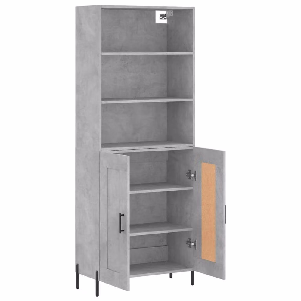 Berkfield Home Highboard in Concrete Grey, W/D/H: 69.5 x 34 x 180 cm – 2