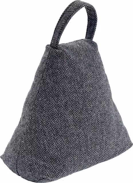 Nicola Spring Herringbone Door Stop, Grey, W: 23 cm, D: 22.5 cm, H: 22.5 cm