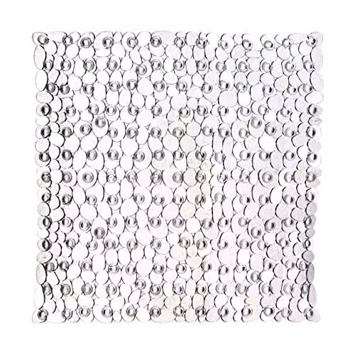 Premier Housewares Orsina Non-Slip Square Bath Mat, Transparent, W/D/H: 54 x 54 x 1 cm