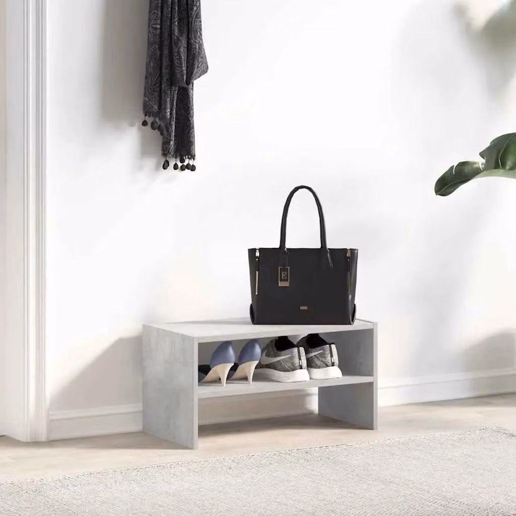 Berkfield Home Stackable Shoe Rack in Concrete Grey, W/D/H: 60 x 30 x 30.5 cm – 2