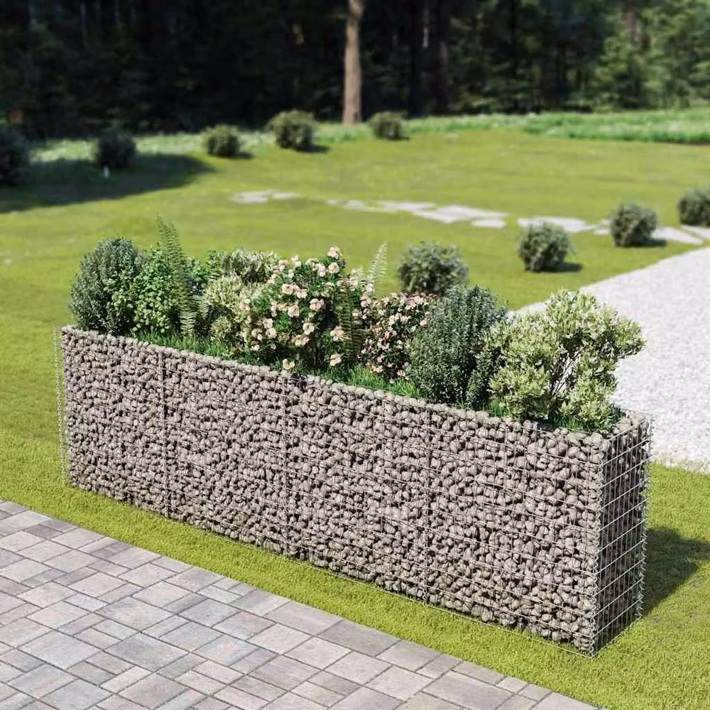 Berkfield Home Durable Galvanised Steel Gabion Raised Bed, Silver, W/D/H: 360 x 50 x 100 cm – 2