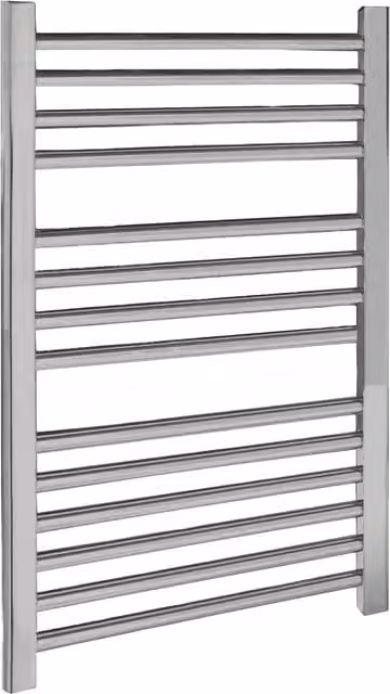 Balterley Heated Vertical Towel Rail with Straight Rails, Chrome, Silver, H: 70 cm, W: 50 cm, D: 5 cm