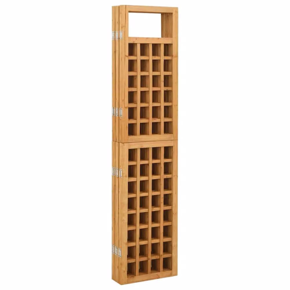 Berkfield Home 6-Panel Solid Fir Wood Trellis Room Divider in Brown, W: 242.5 cm, H: 180 cm – 2