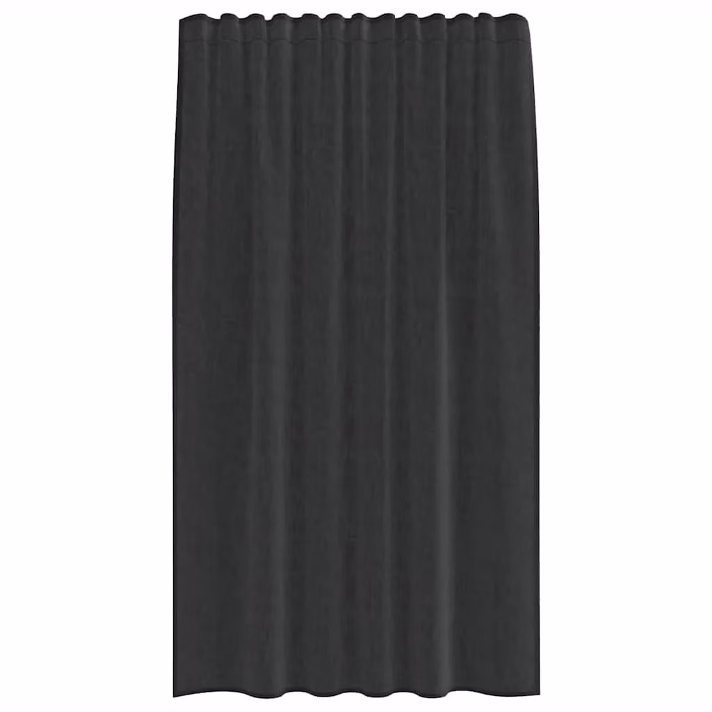 Berkfield Home Black Transparent Voile Fabric Panel Curtains with Rod Pockets, 2 Pack – 4