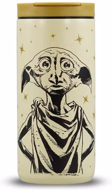 Harry Potter Dobby Stainless Steel Double Walled Travel Mug with Lid, Beige, 350ml
