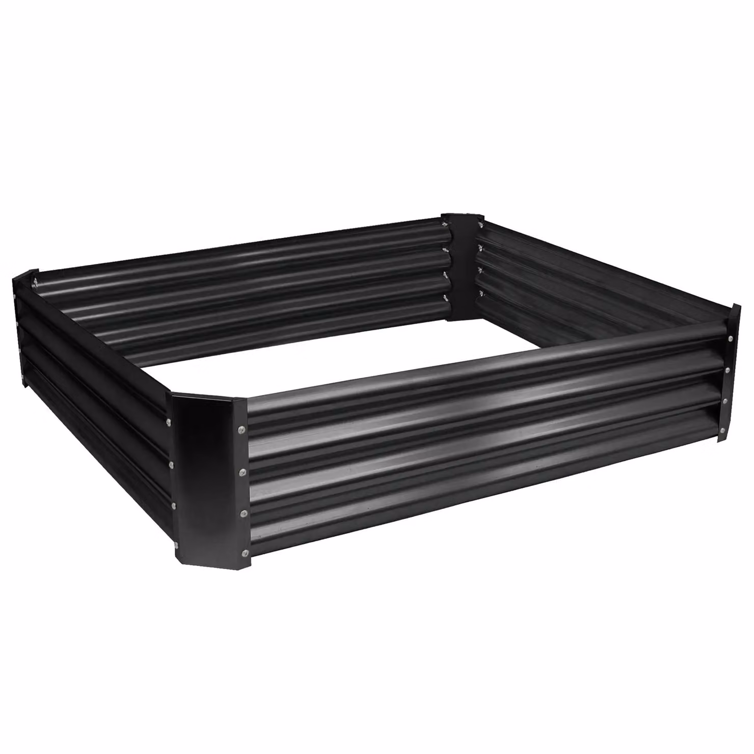 Harbour Housewares Set of 2 Black Galvanised Steel Square Bottomless Raised Garden Beds, W/D: 120 x 120 cm – 5