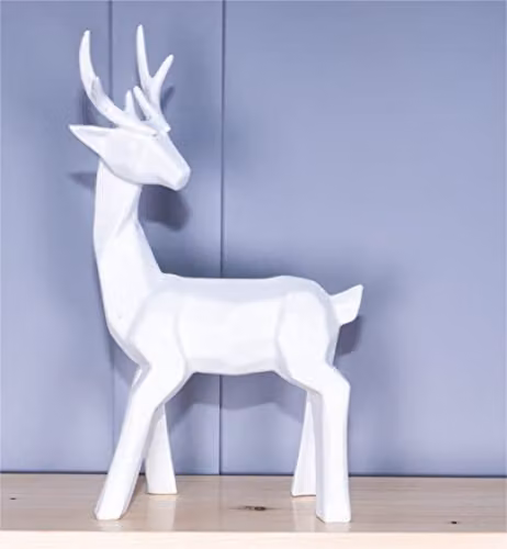 St Helens Home & Garden White Glitter Reindeer Polyresin Christmas Decoration – 5