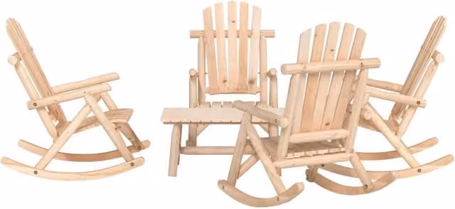 Berkfield Home 5 Piece Garden Lounge Set in Brown Solid Spruce Wood