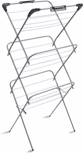 Libbi Lou 3-Tier Foldable Indoor Clothes Airing Rack with 14m Drying Space in Metallic Silver